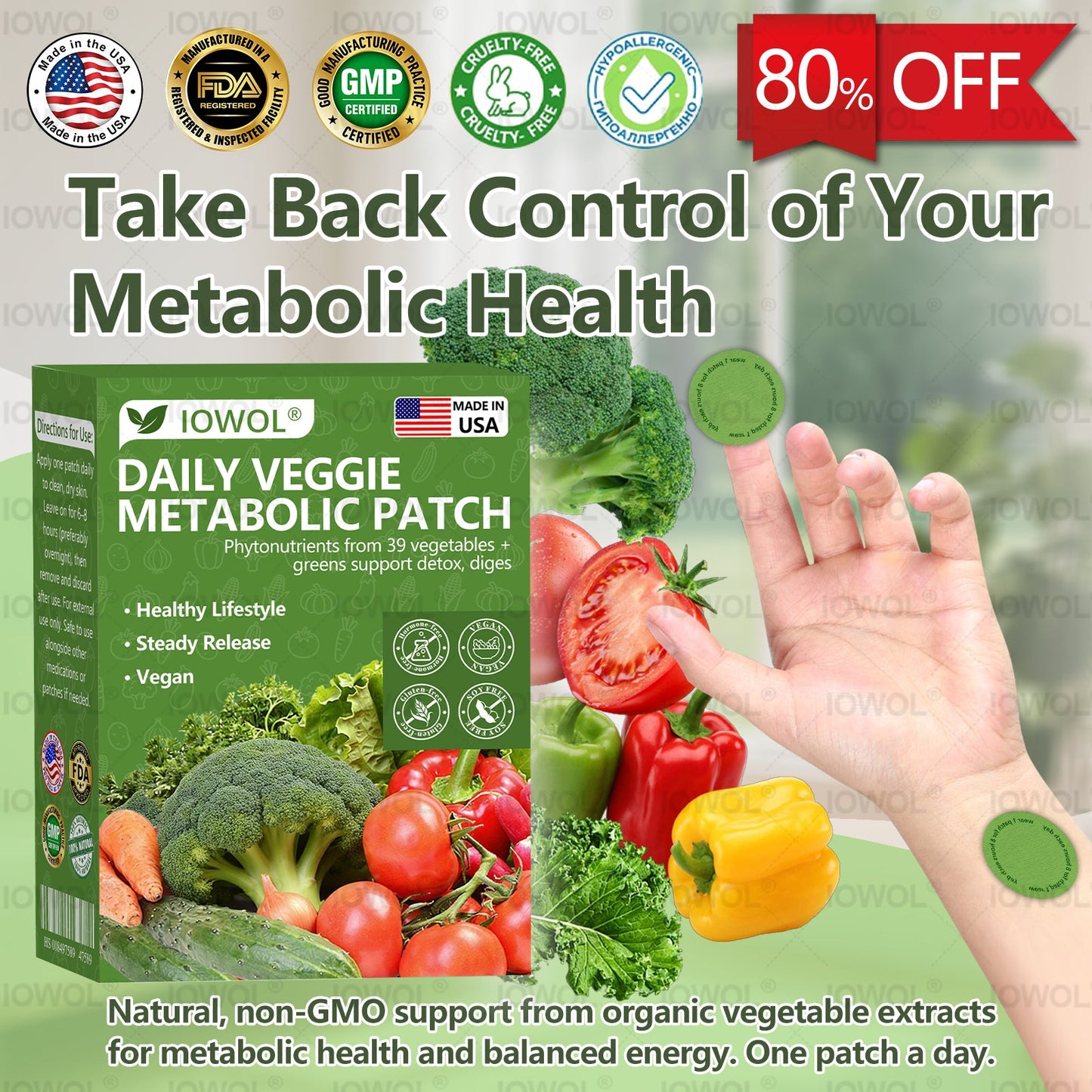 us🥦𝐎𝐟𝐟𝐢𝐜𝐢𝐚𝐥 𝐒𝐭𝐨𝐫𝐞 | 𝐈𝐎𝐖𝐎𝐋® 𝐃𝐚𝐢𝐥𝐲 𝐕𝐞𝐠𝐞𝐭𝐚𝐛𝐥𝐞 𝐌𝐞𝐭𝐚𝐛𝐨𝐥𝐢𝐜 𝐏𝐚𝐭𝐜𝐡 𝐮𝐬𝐞𝐬 𝐨𝐫𝐠𝐚𝐧𝐢𝐜 𝐯𝐞𝐠𝐞𝐭𝐚𝐛𝐥𝐞 𝐞𝐱𝐭𝐫𝐚𝐜𝐭𝐬 𝐚𝐧𝐝 𝐩𝐡𝐲𝐭𝐨𝐧𝐮𝐭𝐫𝐢𝐞𝐧𝐭𝐬 𝐟𝐫𝐨𝐦 𝟑𝟗 𝐯𝐞𝐠𝐞𝐭𝐚𝐛𝐥𝐞𝐬 + 𝐠𝐫𝐞𝐞𝐧𝐬 𝐭𝐨 𝐬𝐮𝐩𝐩𝐨𝐫𝐭 𝐝𝐞𝐭𝐨𝐱, 𝐝𝐢𝐠𝐞𝐬𝐭𝐢𝐨𝐧 & 𝐦𝐞𝐭𝐚𝐛𝐨𝐥𝐢𝐜 𝐫𝐞𝐬𝐞𝐭, 𝐚𝐧𝐝 𝐛𝐨𝐨𝐬𝐭 𝐞𝐧𝐞𝐫𝐠𝐲 𝐟𝐨𝐫 𝐚𝐥𝐥-𝐝𝐚𝐲 𝐰𝐞𝐥𝐥𝐧𝐞𝐬𝐬.