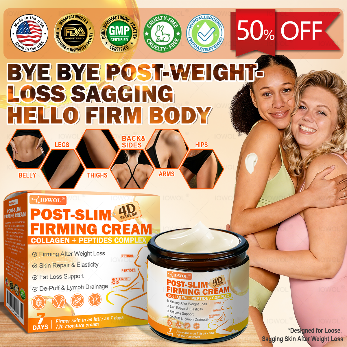 us 𝐎𝐟𝐟𝐢𝐜𝐢𝐚𝐥 𝐒𝐭𝐨𝐫𝐞 | 𝐈𝐎𝐖𝐎𝐋® 𝐏𝐨𝐬𝐭-𝐒𝐥𝐢𝐦 𝐅𝐢𝐫𝐦𝐢𝐧𝐠 𝐂𝐫𝐞𝐚𝐦 𝐰𝐢𝐭𝐡 𝐆𝐇𝐊-𝐂𝐮, 𝐀𝐫𝐠𝐢𝐫𝐞𝐥𝐢𝐧𝐞 & 𝐌𝐚𝐭𝐫𝐢𝐱𝐲𝐥 𝟑𝟎𝟎𝟎, 𝐜𝐨𝐥𝐥𝐚𝐠𝐞𝐧 𝐩𝐞𝐩𝐭𝐢𝐝𝐞𝐬 𝐚𝐧𝐝 𝐬𝐤𝐢𝐧-𝐟𝐢𝐫𝐦𝐢𝐧𝐠 𝐚𝐜𝐭𝐢𝐯𝐞𝐬 𝐭𝐨 𝐭𝐚𝐫𝐠𝐞𝐭 𝐥𝐨𝐨𝐬𝐞, 𝐬𝐚𝐠𝐠𝐢𝐧𝐠 𝐬𝐤𝐢𝐧 𝐚𝐟𝐭𝐞𝐫 𝐰𝐞𝐢𝐠𝐡𝐭 𝐥𝐨𝐬𝐬.